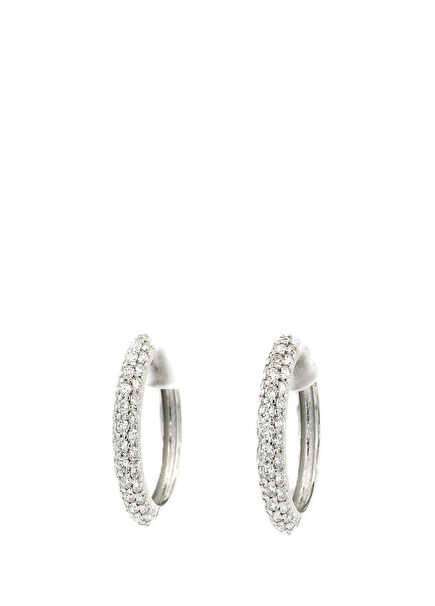 Gilda Pavé Hoops Women's Gold Earrings With Diamon